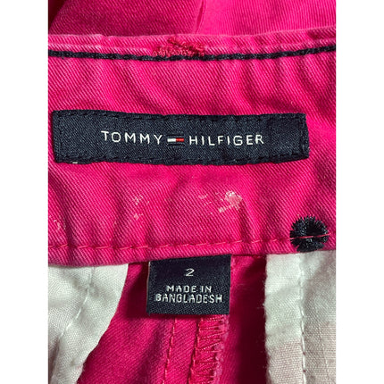 Tommy Hilfiger Women's Pink Embroidered Polka Dots Mid Rise Mini Shorts Size 2