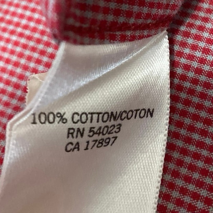 Banana Republic Men's Red Checkered Long Sleeve Button Down Shirt Top Size L