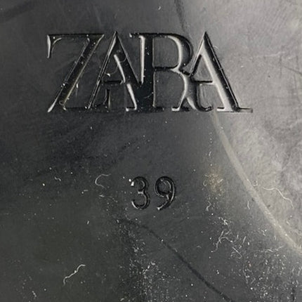 Zara Black Embellished Rhinestone Pointed Slingback Pumps Kitten Heels Size 9