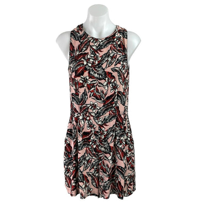 Zara Tropical Floral Sleeveless Pleated Mini Tank Flare A-Line Romper Jumpsuit L
