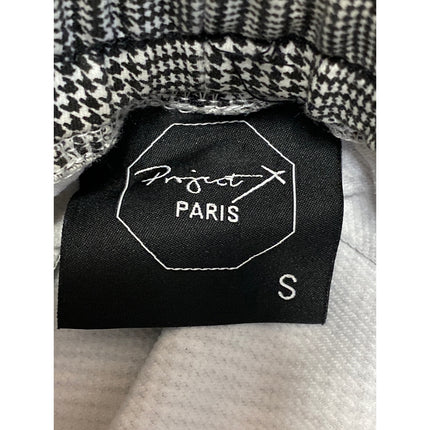 Project X Gray Plaid Check High Waist Drawstring Tapered Trousers Jogger Pants S