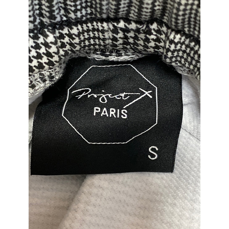 Project X Gray Plaid Check High Waist Drawstring Tapered Trousers Jogger Pants S