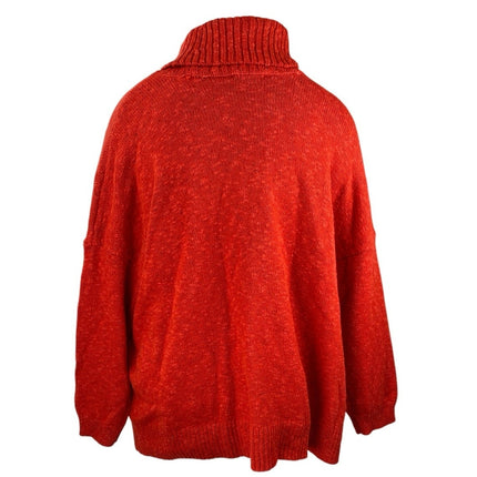 J.Jill Women's Red Turtleneck Long Sleeve Textured Knit Pullover Sweater Top 2X