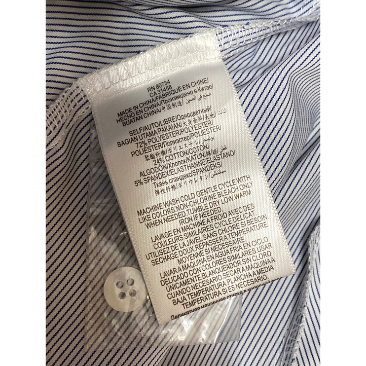 BCBGeneration Blue Striped Long Sleeve Button Up Fit & Flare Mini Dress Size 0