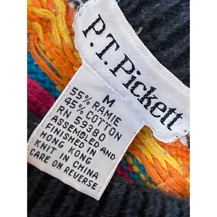 P.T. Pickett Multicolor Geometric Crew Neck Long Sleeve Sweatshirt Sweater Top M
