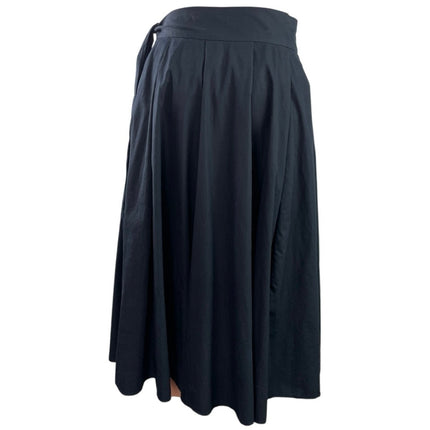 Escada Women's Black Wrap High Waist Ruffles Midi Maxi Flared A-Line Skirt 36