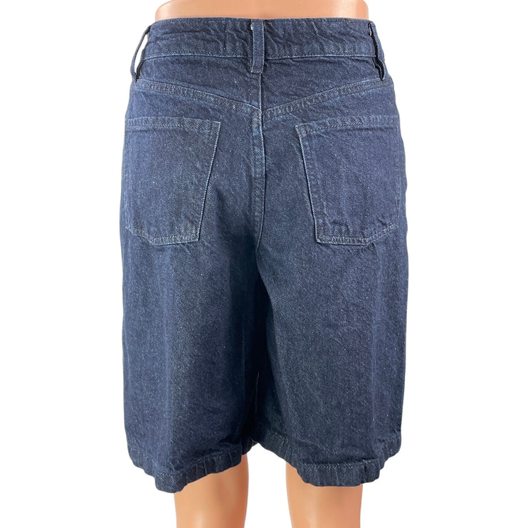 Dynamite Denim Women's Blue High Rise Straight Leg Bermuda Denim Jean Shorts 25