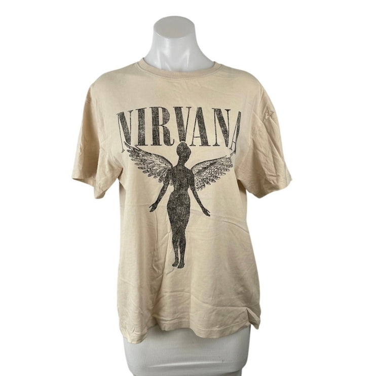 H&M Nirvana In Utero Graphic Crew Neck Short Sleeve Basic Tee T-Shirt Top Size S