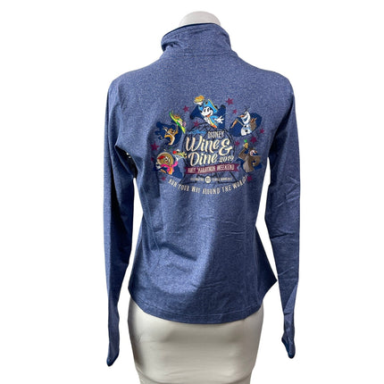 NEW Disney Parks Blue Long Sleeves Full Zip Embroidered Logo Athletic Jacket M