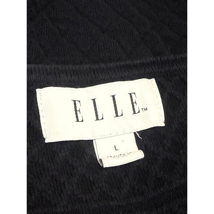 Elle Women's Blue Quilted Knit Long Sleeve Zip Asymmetrical Moto Coat Jacket L