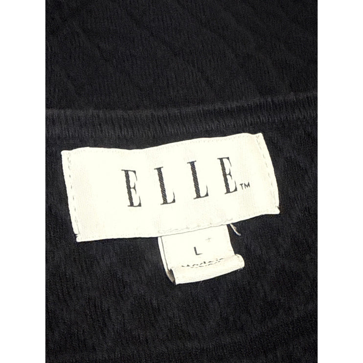 Elle Women's Blue Quilted Knit Long Sleeve Zip Asymmetrical Moto Coat Jacket L