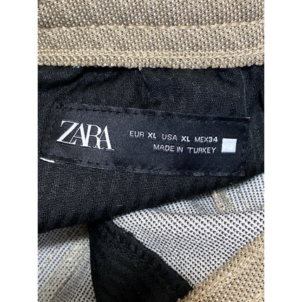 Zara Women's Beige Khaki Tan Drawstring High Rise Tapered Sweat Pants Size XL