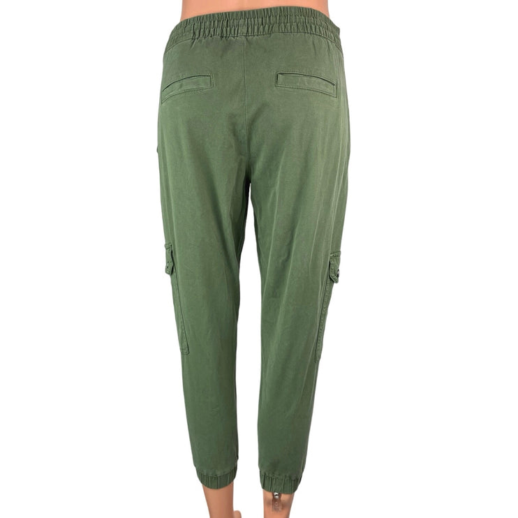 Banana Republic Women's Green Mid Rise Drawstring Cargo Jogger Sweat Pants Sz XS