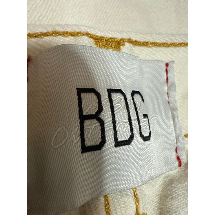 Urban Outfitters BDG White Distressed High Waist Flared Cowboy Denim Jeans Sz 28