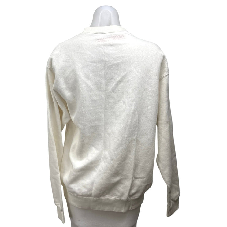Departure Aperitivo Cream Long Sleeve Crew Neck Pullover Sweatshirt Top Size M