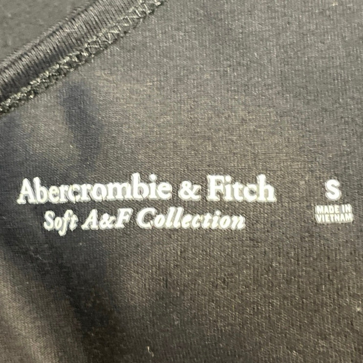 Abercrombie & Fitch Black One Shoulder Long Sleeve Thong Bodysuit Top Size S