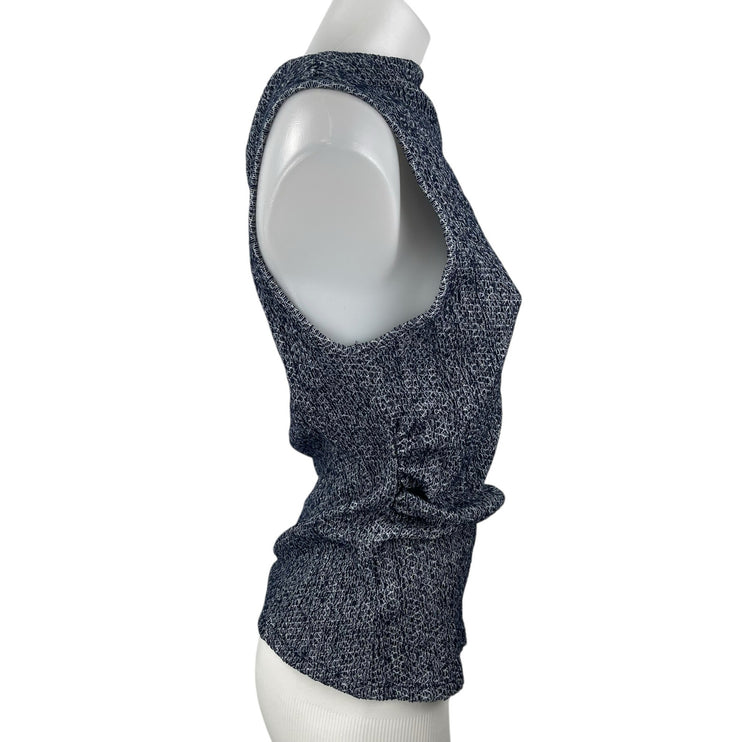 NEW Zara Women's Blue One Shoulder Ruched Sleeveless Knit Blouse Tank Top Size S