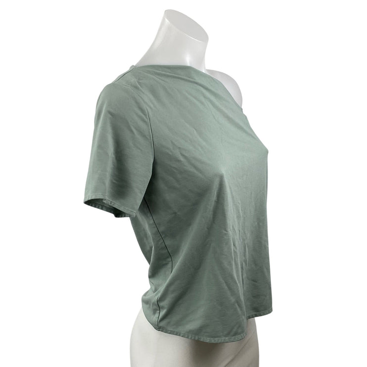 Love, Bonito Laylin Green Asymmetrical One Shoulder Short Sleeve Blouse Top Sz 4