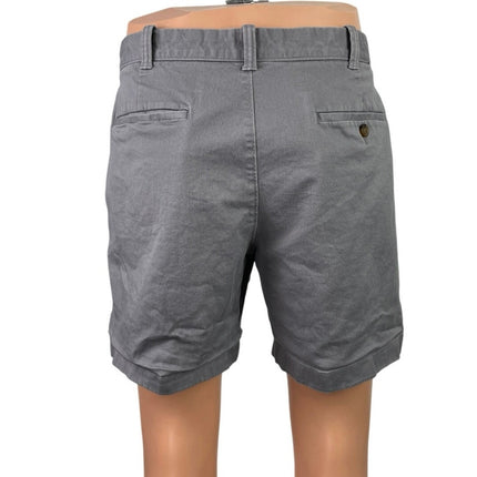 J.Crew 7" Men's Gray Mid Rise Golf Bermuda Straight Chino Khaki Shorts Size 36