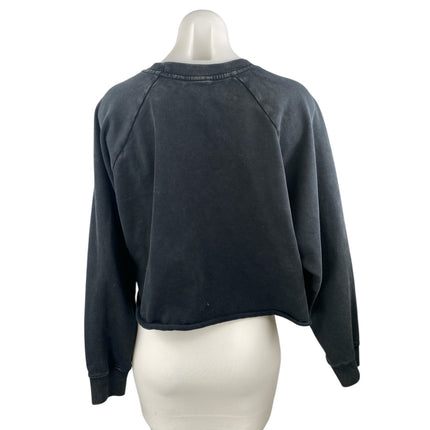 Joy Lab Women's Black Long Sleeve Boxy Crew Neck Yoga Sweatshirt Top Size XL