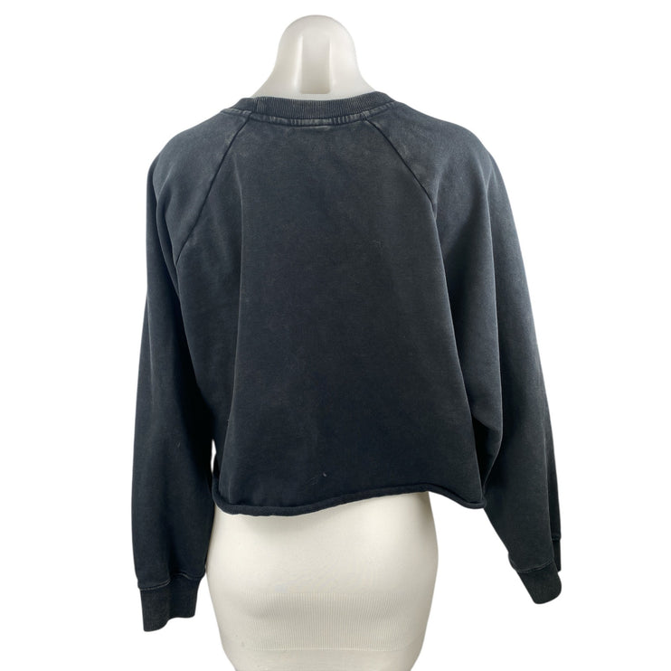 Joy Lab Women's Black Long Sleeve Boxy Crew Neck Yoga Sweatshirt Top Size XL