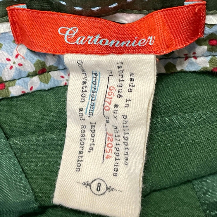Anthropologie Cartonnier Women's Green High Waist Straight Leg Trousers Pants 8