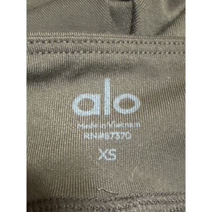 Alo Yoga Airbrush Women's Brown Front Slit Flare Athletic Leggings Pants Size XS