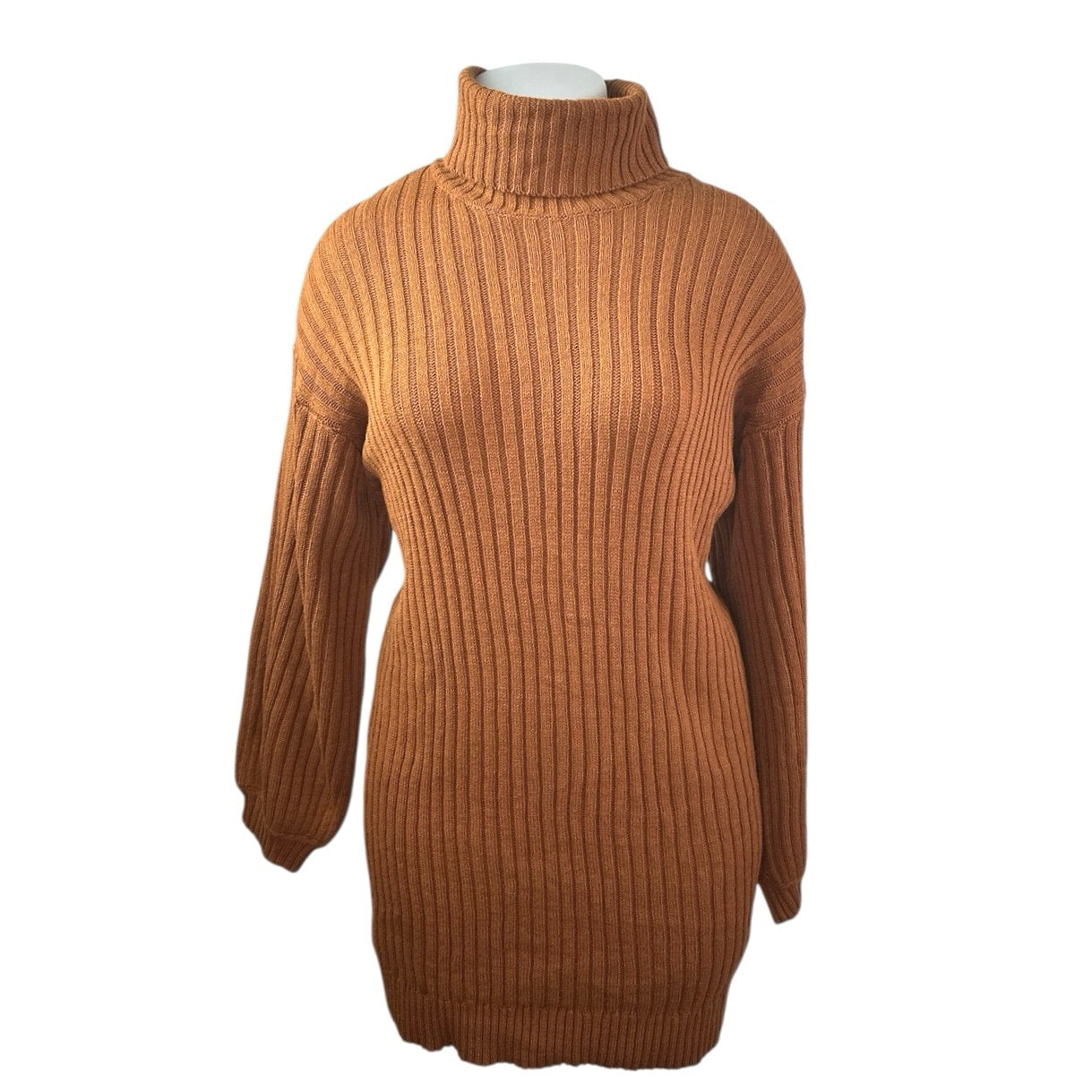 NEW Fashion Nova Brown Cable Knit Long Sleeve Turtleneck Mini Sweater Brie NEW Fashion Nova Brown Cable Knit Long Sleeve Turtleneck Mini Sweater Brie