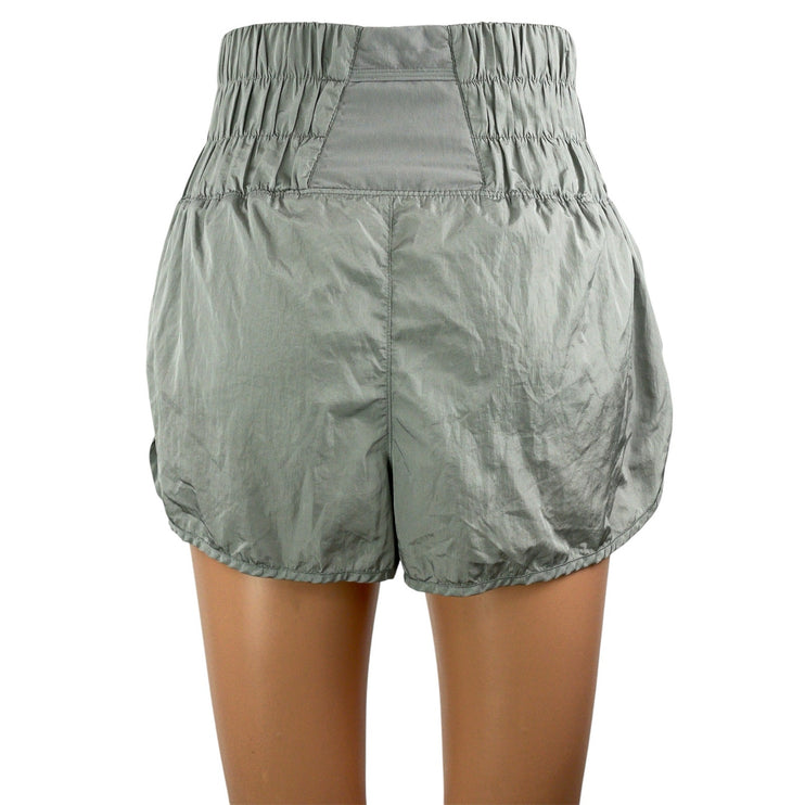FP Movements Women's Gray Black Two Tone Smocked Elastic Waist Athletic Shorts S