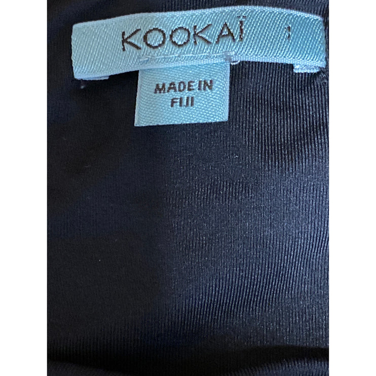 Kookai Women's Black Lace Up Crisscross Sleeveless Cami Blouse Tank Top Size 1