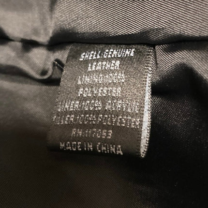 United Face 100% Leather Men's Black Button Front Long Sleeve Coat Jacket Size M