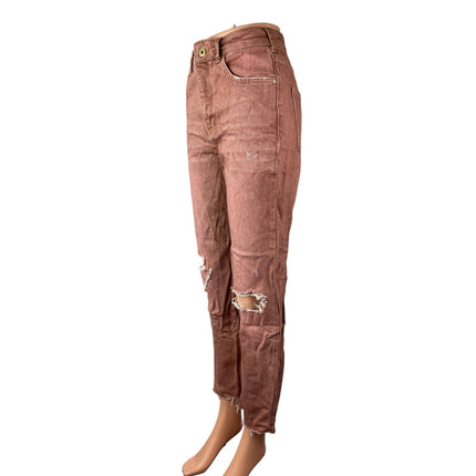 Anthropologie Pilcro Distressed Ripped Frayed Hem Straight Denim Jeans Pants 27