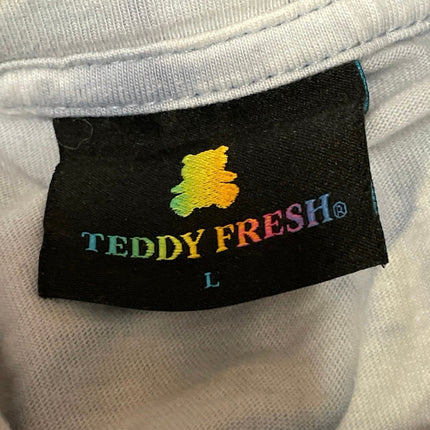 Teddy Fresh Men's Blue Tie Dye Long Sleeve Graphic Crew T Shirt Tee Top Size L