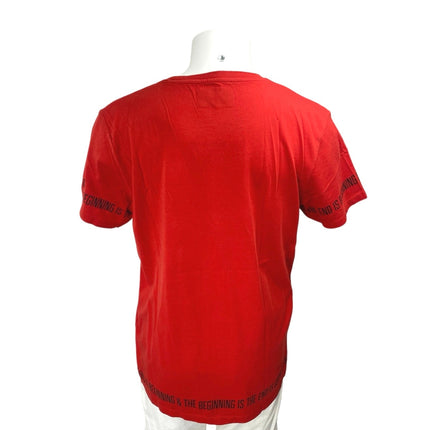 Jack & Jones Men's Red Typography Cotton Short Sleeve Crew Tee T-Shirt Top XL