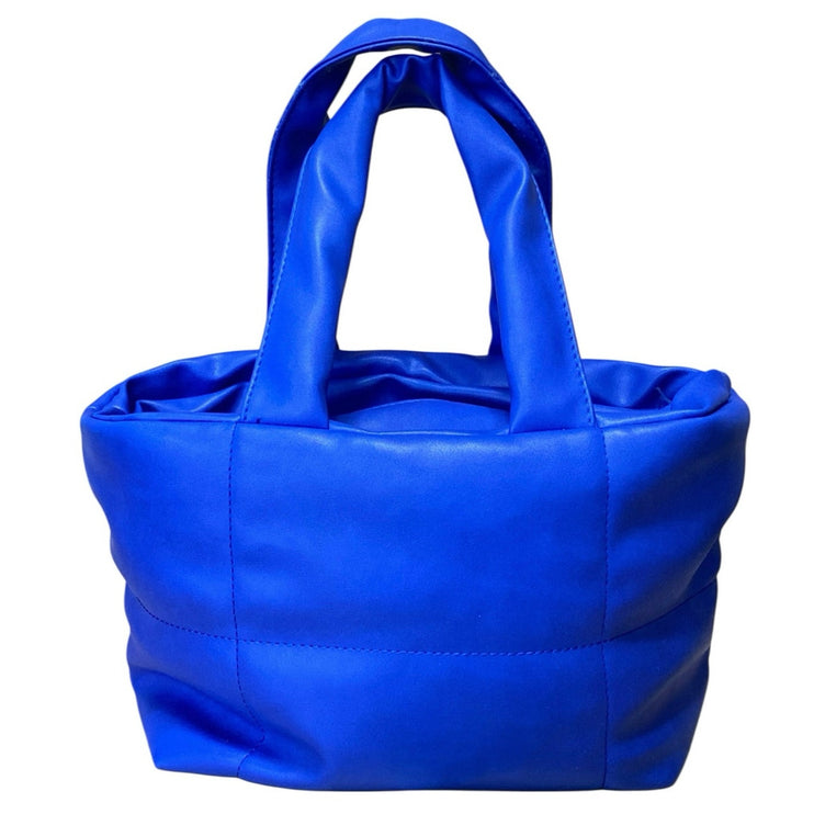 Free People Lapis Blue Cloud Commuter Quilted Shoulder Tote Bag Mini Handbag OS