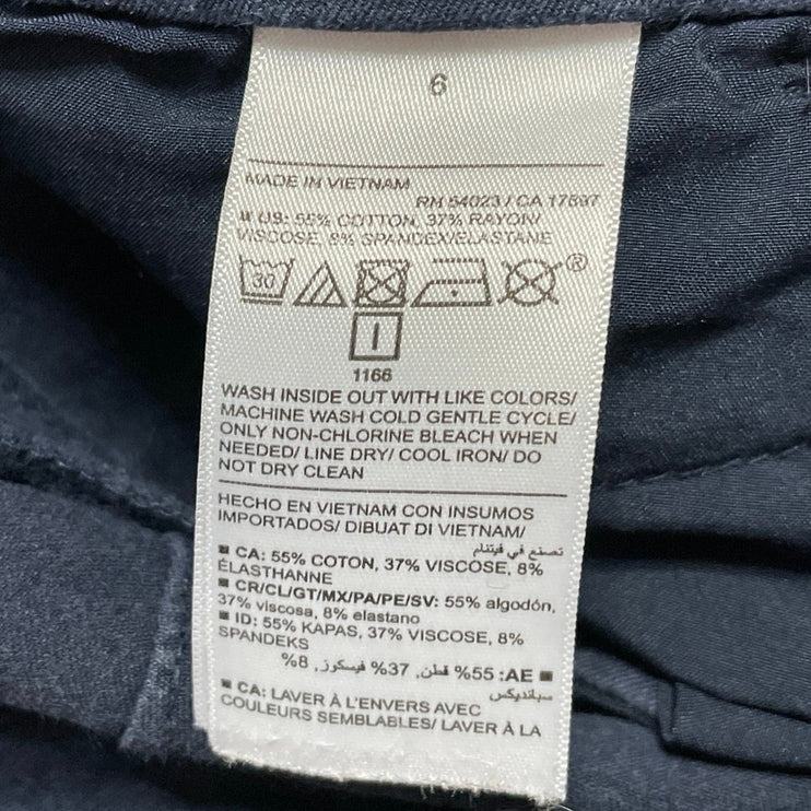 Old Navy Pixie Women's Navy Blue High Rise Tapered Cropped Trousers Pants Size 6