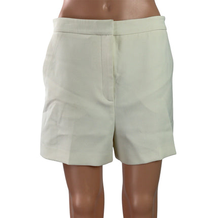 NEW MNG Mango Womens White High Waisted Wide Leg Tailored Chino Shorts Size 6