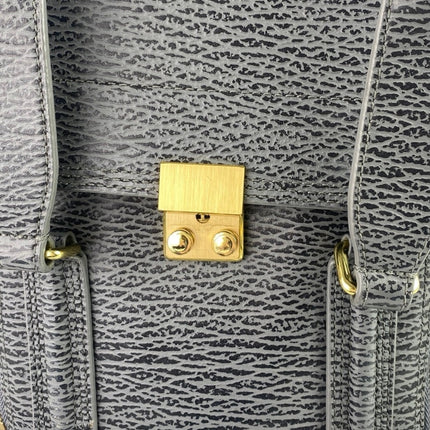 3.1 Phillip Lim Pashli Medium Black Gold Leather Satchel Crossbody Handbag OS