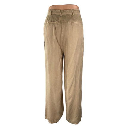 Thread Supply Women's Beige Tan Khaki High Rise Straight Trousers Pants Size S