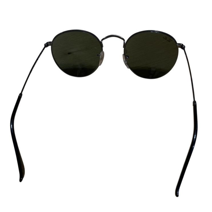 Rayban Women's Black Frame Metal Round Classic Sunglasses with Case Size OS