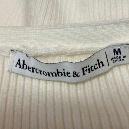 Abercrombie & Fitch Cream Ribbed Knit Long Sleeve Button Up Cardigan Sweater M