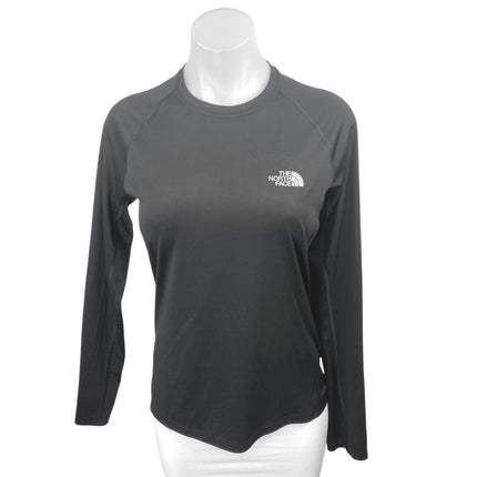 The North Face Women's Black Long Sleeve Logo Base Layer T Shirt Tee Top Size M