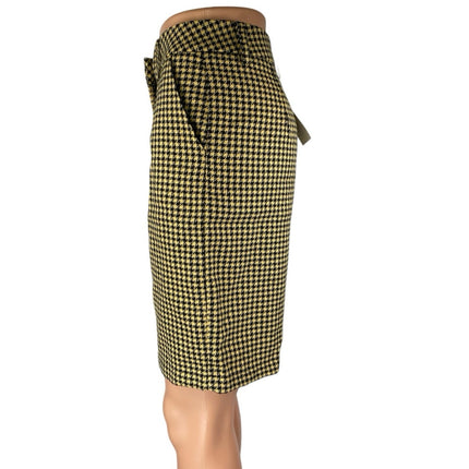 NEW Urban Revivo Women's Green Houndstooth Checkered Gingham Bermuda Shorts Sz 6