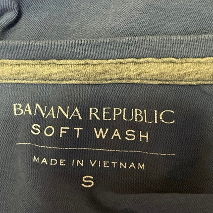 Banana Republic Soft Wash Men's Blue Short Sleeve Crew Neck Tee T-Shirt Top Sz S
