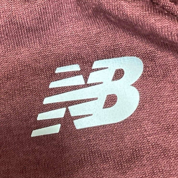 New Balance Women's Maroon Red Heat Green Hoodie Hooded Running Sweatshirt M