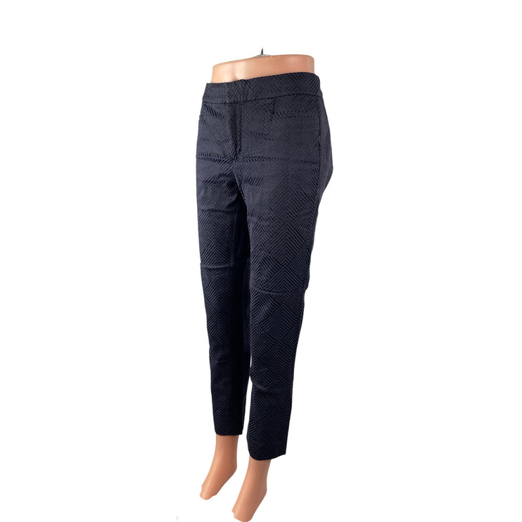 Banana Republic Women's Navy Blue Argyle Pattern Straight Trousers Pants Size 4