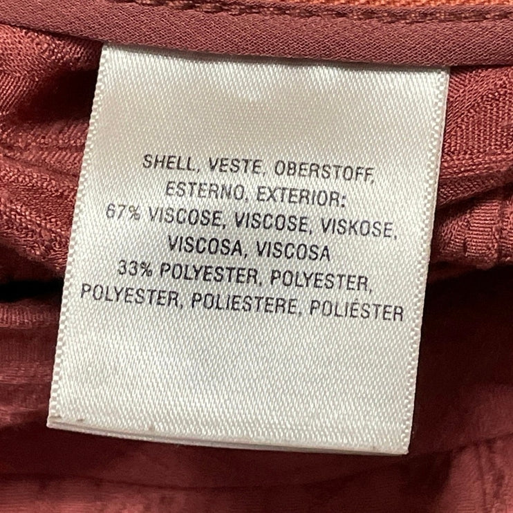 Anthropologie Ett:Twa Aubade Brown Jacquard Belted Tapered Trousers Pants Size 6