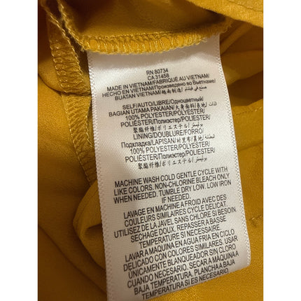 BCBGeneration Women's Yellow Sleeveless Tie Neck Pleated Mini Tank Shift Dress S