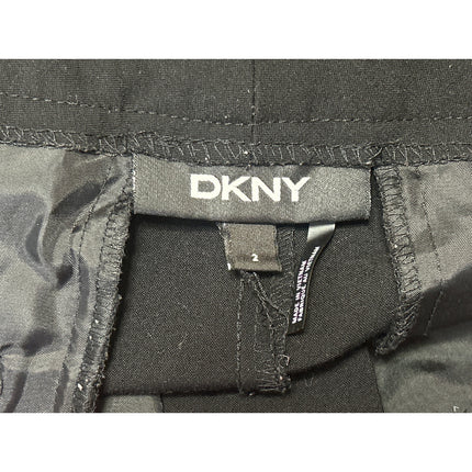 DKNY Women's Black Mid Rise Straight Leg Career Office Trousers Dress Pants Sz 2