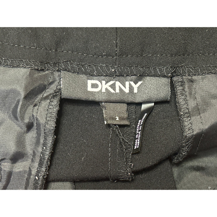 DKNY Women's Black Mid Rise Straight Leg Career Office Trousers Dress Pants Sz 2